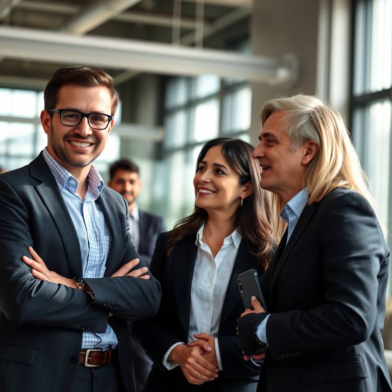 People communicating effectively in a business setting, representing a communication skills course.