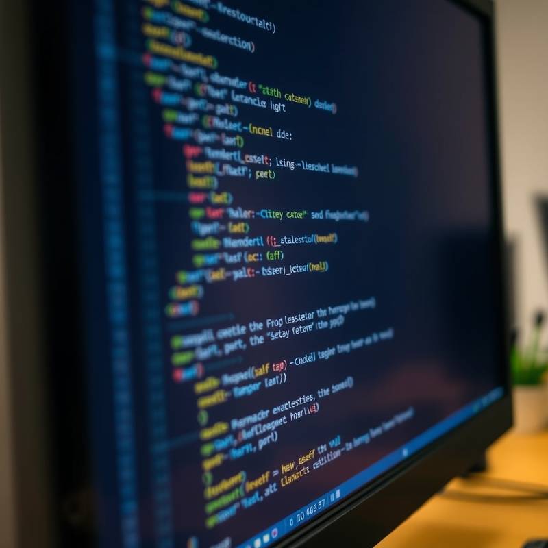 Python code snippet displayed on a monitor, representing a Python programming course.